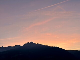 sunset in the mountains