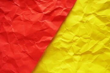 wrinkled paper texture background, red and yellow paper overlay background