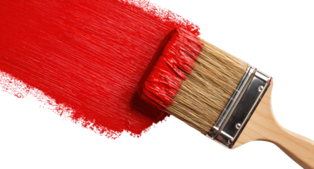 Red paint dripping from a paintbrush