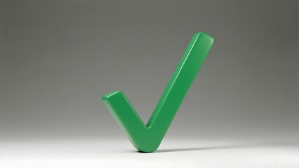 Green checkmark symbol on gray background
