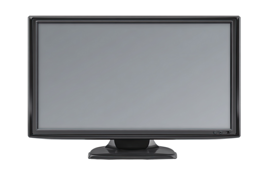 Front view of a dark gray monitor or flat-screen television