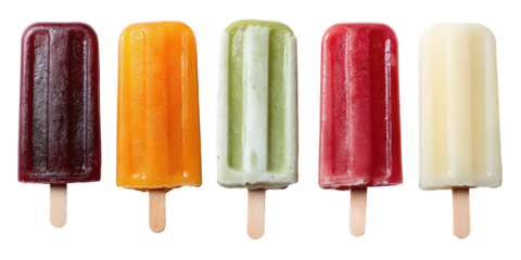 Colorful popsicles on wooden sticks