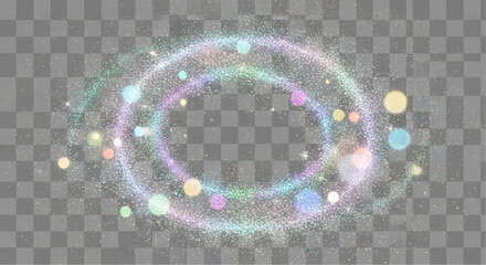 A mesmerizing spiral of colorful light swirls against a transparent backdrop, radiating energy and wonder. vector illustration overlay