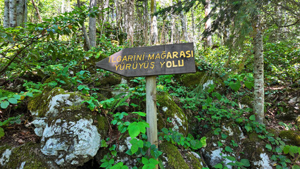 A view from the Ilgarini Cave walking path in Kastamonu, Turkey