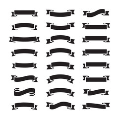 Assorted Black Ribbon and Banner Designs Collection