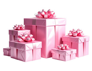 Obraz premium niedliche Geschenke in pink, transparenter Hintergrund, png
