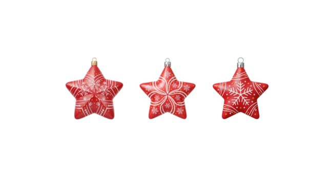 3d Red star ornament png