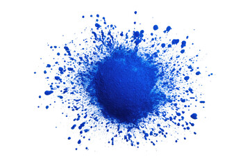 Abstract blue circular form, surrounded by a radiating, speckled halo