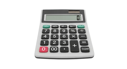 Calculator with numbers for financial accounting isolated PNG with Transparent Background