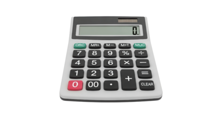 Calculator with numbers for financial accounting isolated PNG with Transparent Background