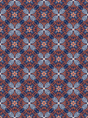 Floral damask oreintal seamless pattern warm color.Geometric motif flower ornament hand drawn vector element.Ethnic traditional Indian,Arabian,tribal illustration.For print,fabric,carpet,wrap,decorate