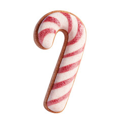 Christmas Candy Cane Dessert Isolated on Black Background.