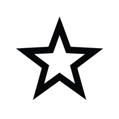 Black outline star shape on white background symbol