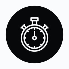 Stopwatch Timer Icon — Isolated Circular Style Vector Icon