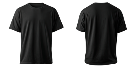 Blank black t-shirt, front and back views (3)