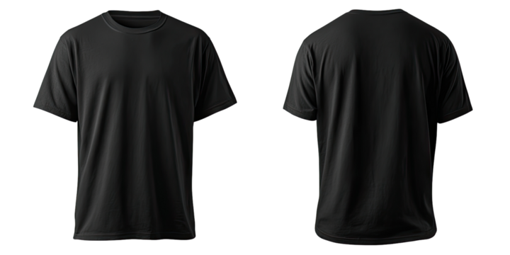 Blank black t-shirt, front and back views (3)