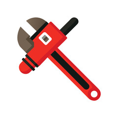 Red Adjustable Pipe Wrench Tool Illustration adjustable wrench