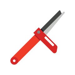 Red handled utility knife with silver blade craft knife