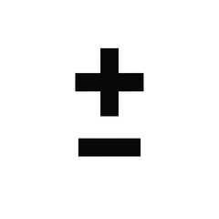 Obraz premium Black plus and minus symbols on white background sign