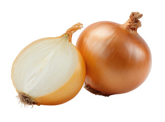 Fototapeta premium Close-up of two whole and half onions