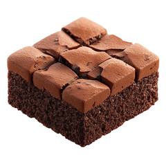 Chocolate brownie dessert with isolated on black background, and food photography.