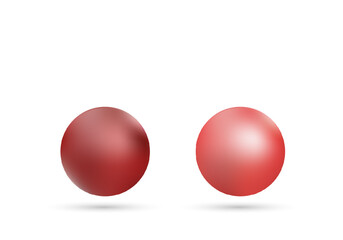 Two red glossy and matte spheres on a white background. Eps 10