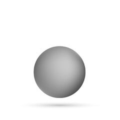 Single gray matte sphere with a gradient and shadow on a white background. Eps 10