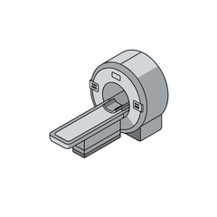 Simple Isometric Medical Imaging MRI Scanner Machine Equipment Illustration