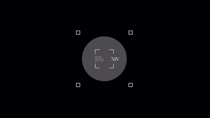 Minimalist Sci-Fi HUD Interface Display with Encrypted Data and Targeting Reticle - Powered by Adobe