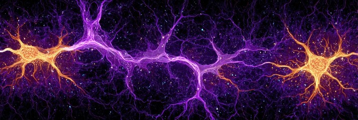 Bright colors illustrate neural pathways, highlighting the intricate connections in the brain, demonstrating scientific creativity and innovation.