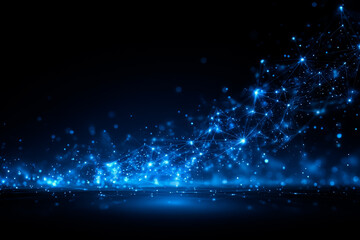 Fototapeta premium Blue sky with a blue line of stars. The stars are scattered throughout the sky and appear to be twinkling