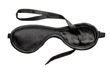 Black eye mask, top view, smooth fabric, adjustable straps