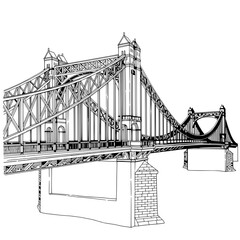 Fototapeta premium Engineering marvel illustration of the bridge