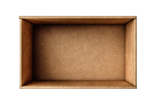 Empty cardboard box, top view