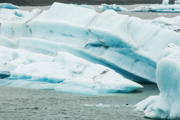 Icebergs in Jokulsarlon, a glacial lake in Iceland