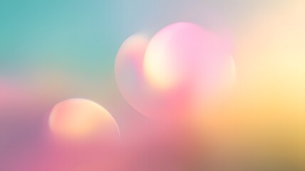 Ethereal abstract gradient background with soft pastel colors and blurry glowing orbs or bubbles
