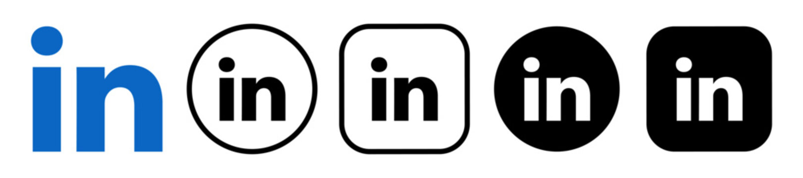 Linkedln logo icon vector set.