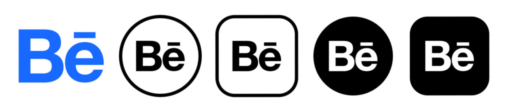 Behance logo icon vector set.