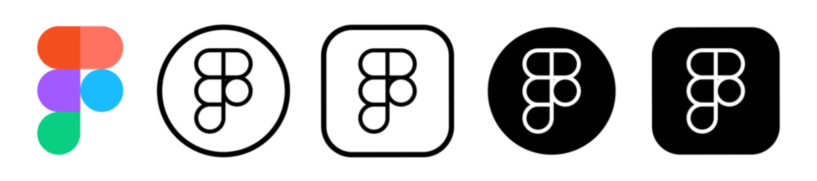 Figma logo icon vector set.