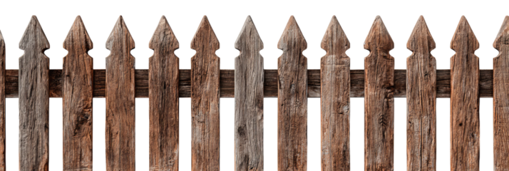 Aged wooden picket fence