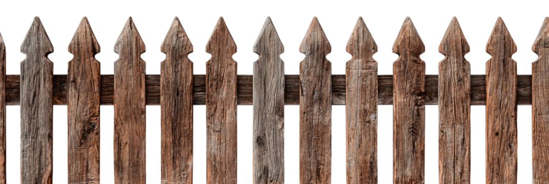 Aged wooden picket fence