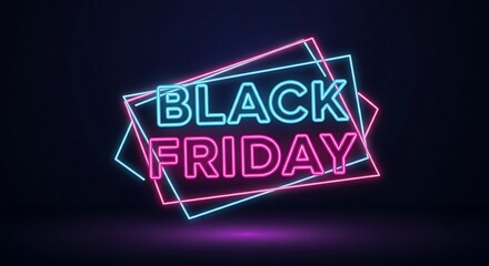 Get ready for Black Friday with this vibrant neon sign, perfect for advertising sales and deals in a modern, eye-catching way for your promotion