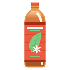 Bottled black jasmine tea vector illustration