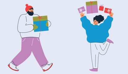 Cozy Winter Icons Set Flat Vector Christmas And New Year Illustration Ice Skates Cocoa Mug Mittens Snowflakes Gifts Holiday Elements Minimal Festive Design Warm Winter Collection For Web And Print