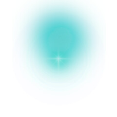 Abstract turquoise light effect isolated on transparent background for design use