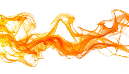 Swirling abstract orange and yellow wisps, suggestive of fire or energy, against black background