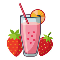 Strawberry Smoothie Vector