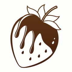 Dipped Strawberry Line Art