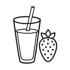 Strawberry Juice Line Drawing