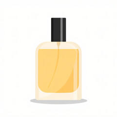 vector illustration of a perfume bottle with a spray nozzle, flat design, solid transparent‑amber fill, white background, centered, 1024&times;1024, crisp edges